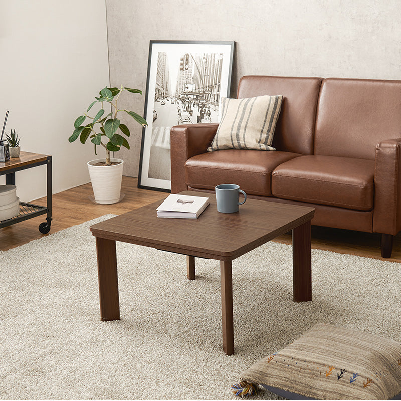 シンプルな木目調のひとり暮らしでも使いやすいコンパクトこたつテーブル 60×60cm