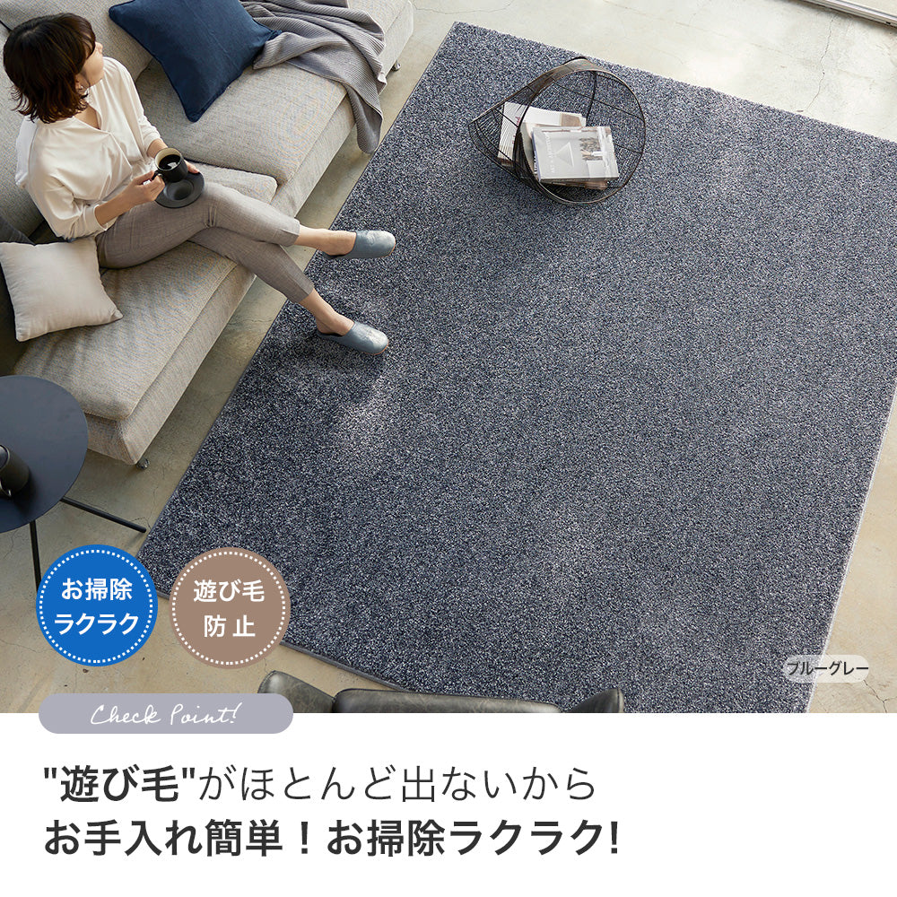 上品な光沢が高級感を演出するおしゃれな防炎&消臭ラグ ルネラグ 円形