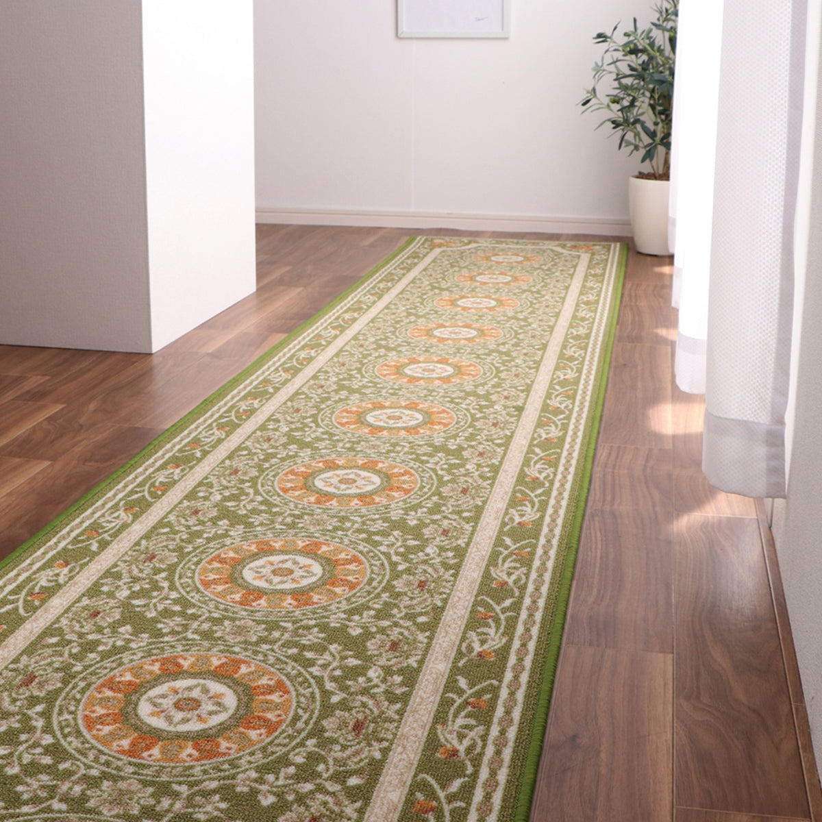 エレガントな廊下敷きマット 撥水加工で汚れにくくお手入れも簡単 幅60cm・幅79cm