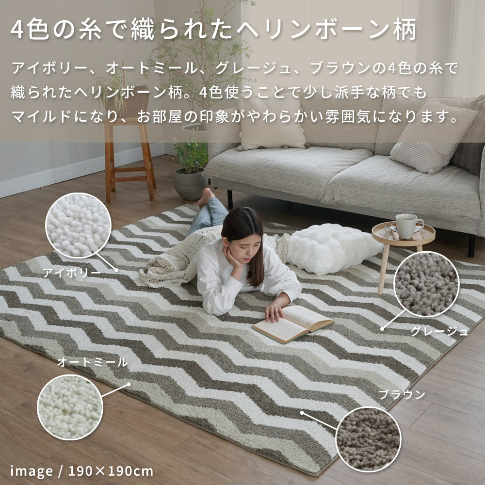 洗える抗菌防臭防ダニ デザインラグ