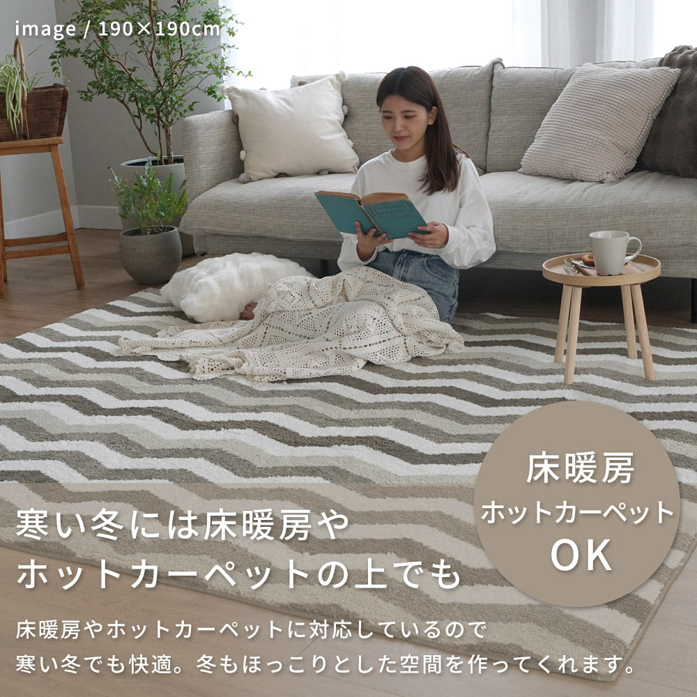 洗える抗菌防臭防ダニ デザインラグ