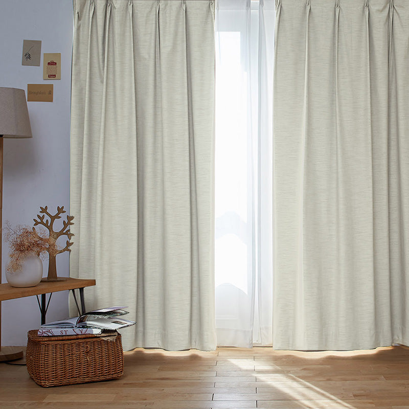 【サイズオーダー】織柄の表情が美しいシャンタン生地に遮音性・遮光性の機能を持たせたカーテン 1枚入り