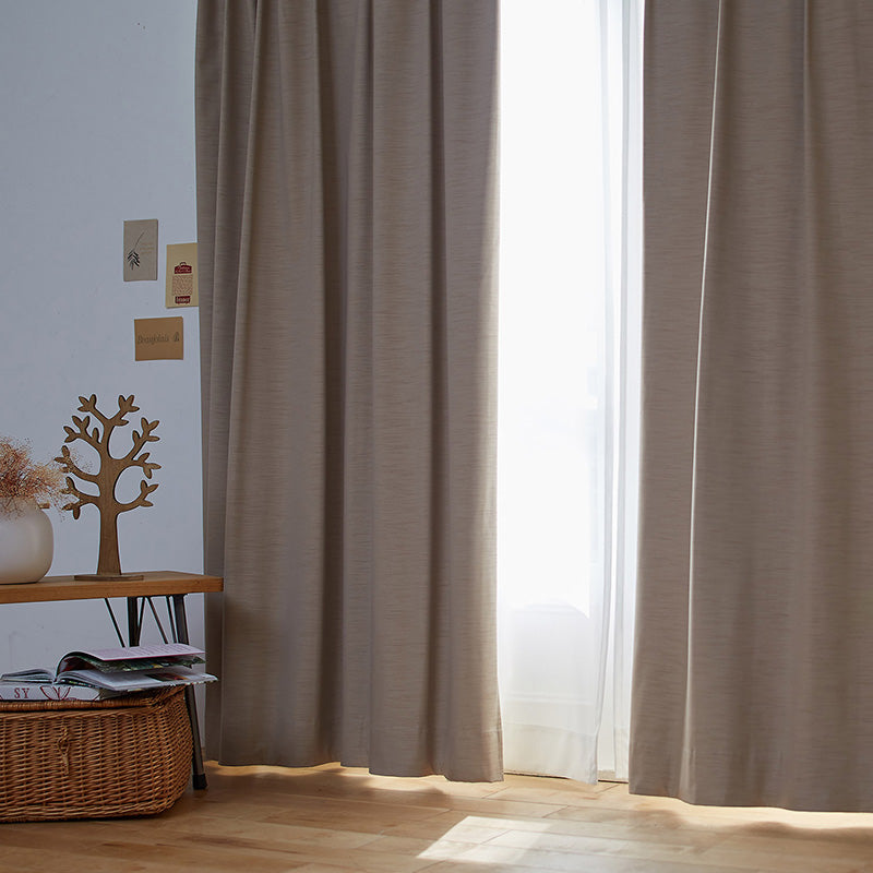 【サイズオーダー】織柄の表情が美しいシャンタン生地に遮音性・遮光性の機能を持たせたカーテン 1枚入り