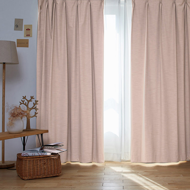 【サイズオーダー】織柄の表情が美しいシャンタン生地に遮音性・遮光性の機能を持たせたカーテン 1枚入り