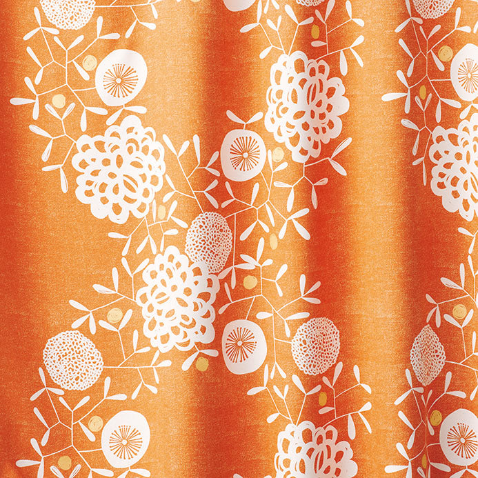 【サイズオーダー】リースを大きくあしらった北欧デザイン遮光2級カーテン 1枚入り