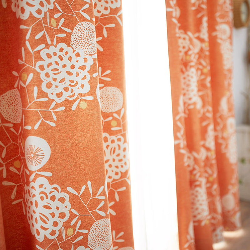 【サイズオーダー】リースを大きくあしらった北欧デザイン遮光2級カーテン 1枚入り