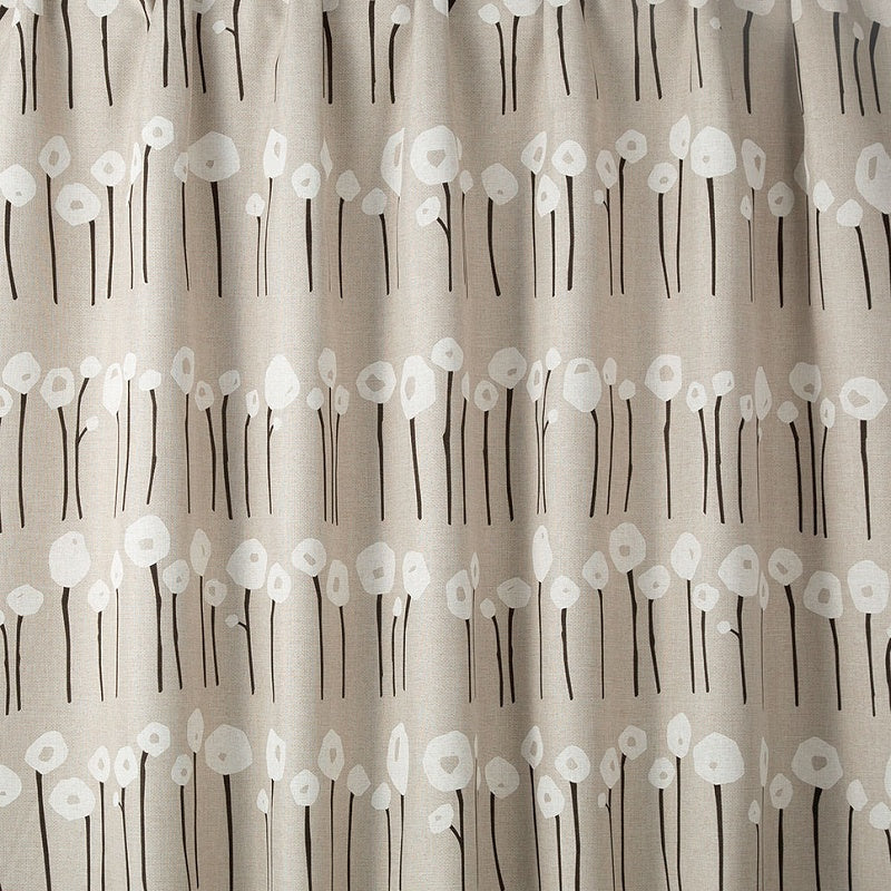 【サイズオーダー】一つ一つの形が異なる植物のボーダーデザイン遮光3級カーテン 1枚入り