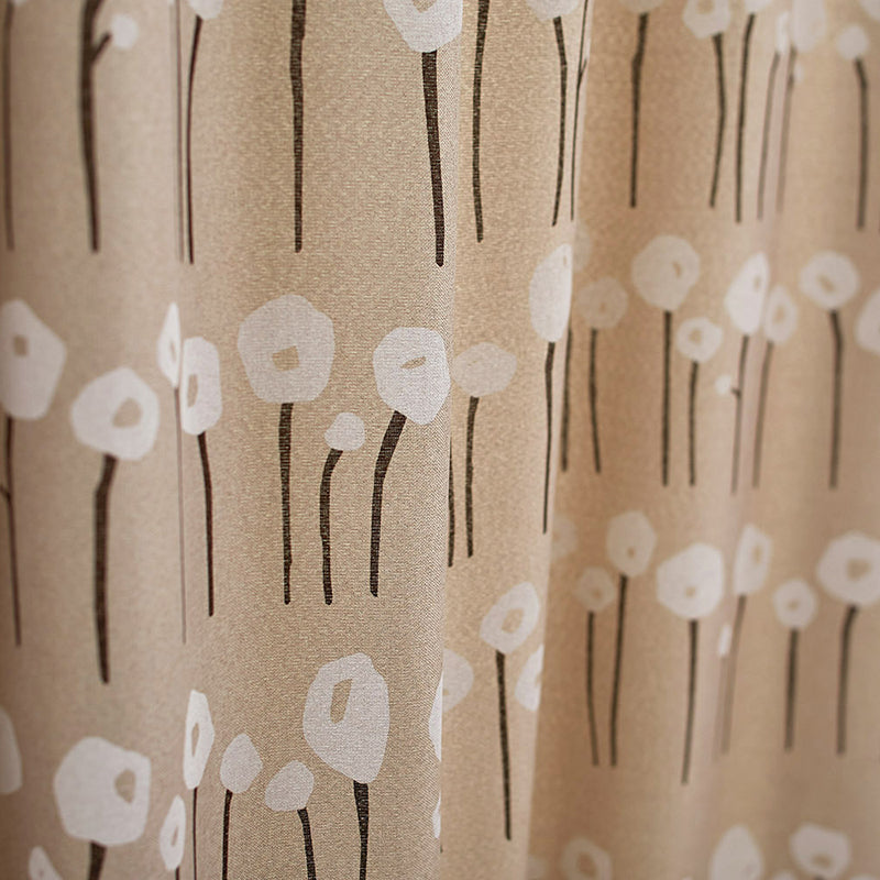 【サイズオーダー】一つ一つの形が異なる植物のボーダーデザイン遮光3級カーテン 1枚入り