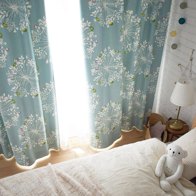 【サイズオーダー】綺麗なシルエットの植物を大胆かつ繊細に並べた北欧デザイン遮光2級カーテン 1枚入り