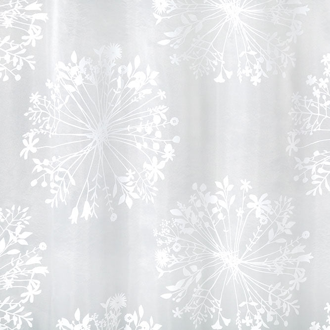 【サイズオーダー】シルエットの植物を大胆にオパールプリントで表現した美しいレースカーテン 1枚入り