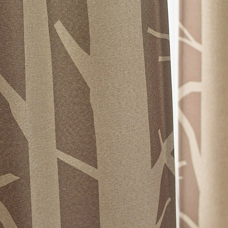 【サイズオーダー】生地を白樺の木肌に見立てたシンプルな遮光カーテン 1枚入り