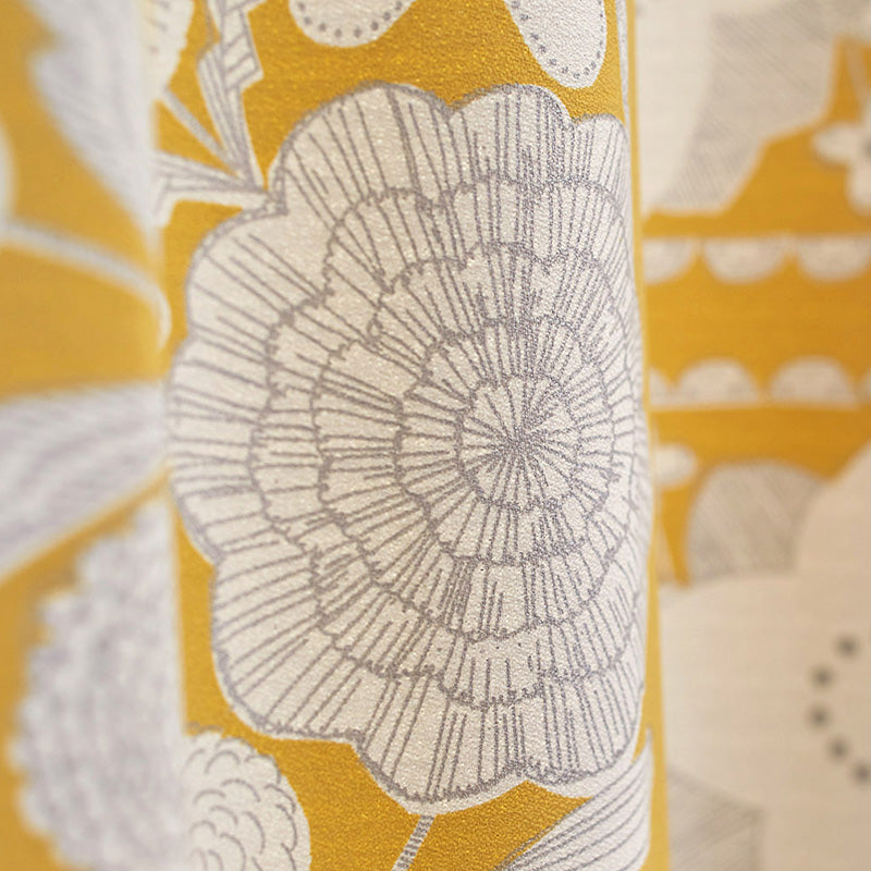 【サイズオーダー】大小の花が集まった北欧デザイン遮光カーテン 1枚入り