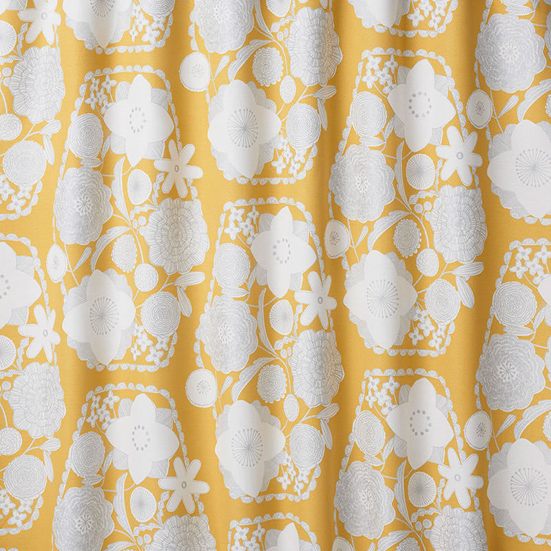 【サイズオーダー】大小の花が集まった北欧デザイン遮光カーテン 1枚入り