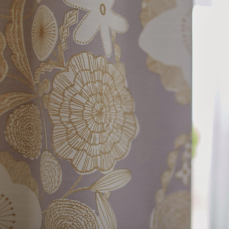 【サイズオーダー】大小の花が集まった北欧デザイン遮光カーテン 1枚入り