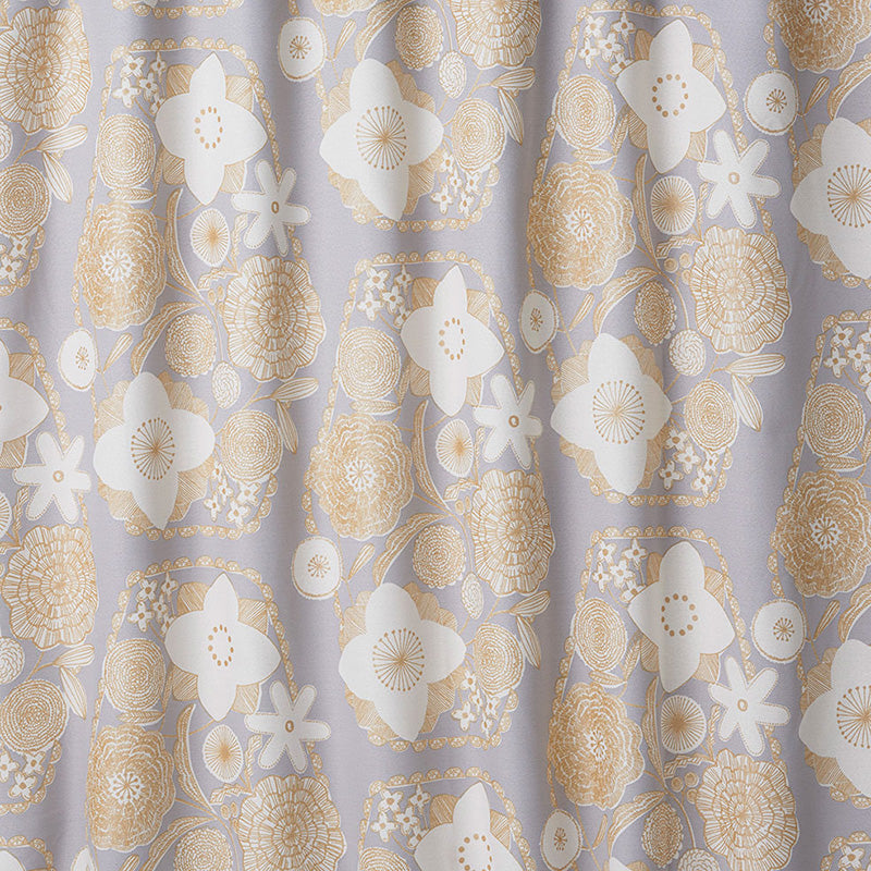 【サイズオーダー】大小の花が集まった北欧デザイン遮光カーテン 1枚入り