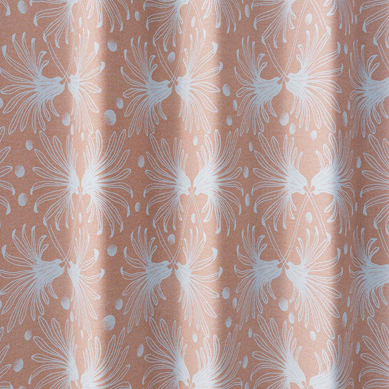 【サイズオーダー】ガーベラの花が交差したパターンが北欧テイストのデザイン遮光2級カーテン 1枚入り