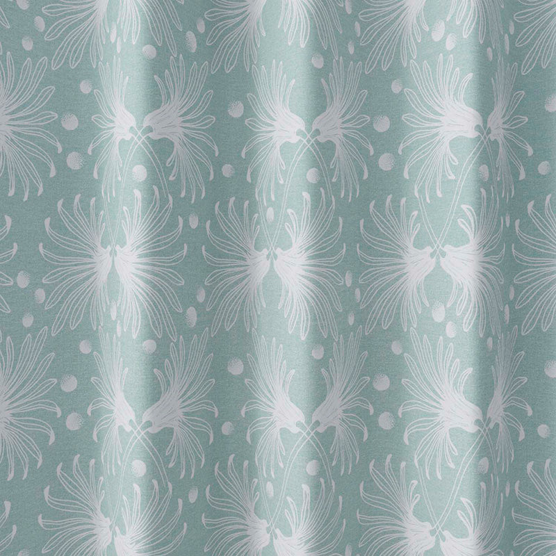 【サイズオーダー】ガーベラの花が交差したパターンが北欧テイストのデザイン遮光2級カーテン 1枚入り