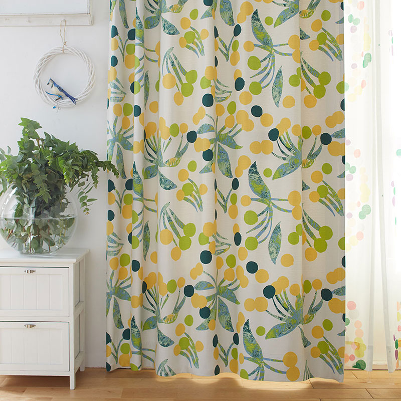 【サイズオーダー】油絵の具のようなテクスチャーをプリントで表現した北欧デザイン遮光2級カーテン 1枚入り