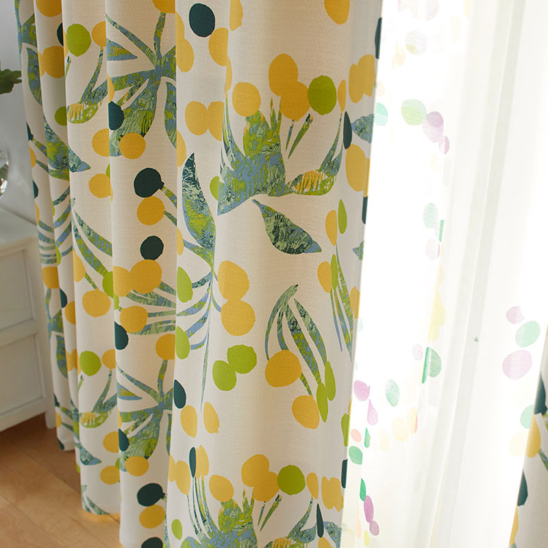 【サイズオーダー】油絵の具のようなテクスチャーをプリントで表現した北欧デザイン遮光2級カーテン 1枚入り