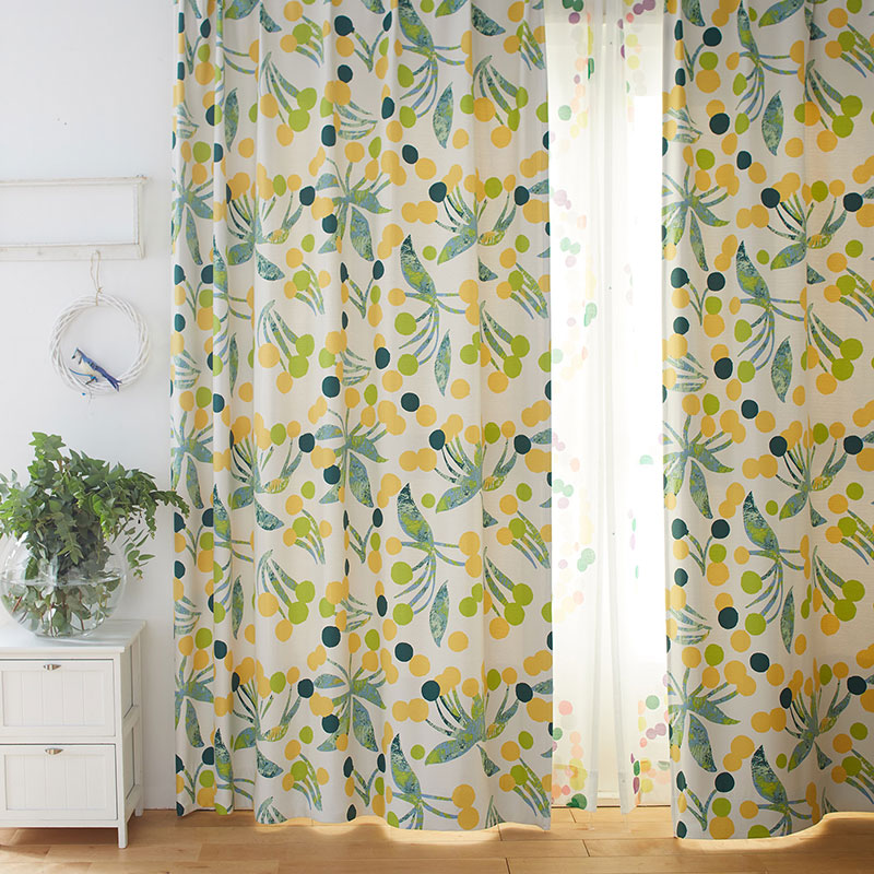 【サイズオーダー】油絵の具のようなテクスチャーをプリントで表現した北欧デザイン遮光2級カーテン 1枚入り