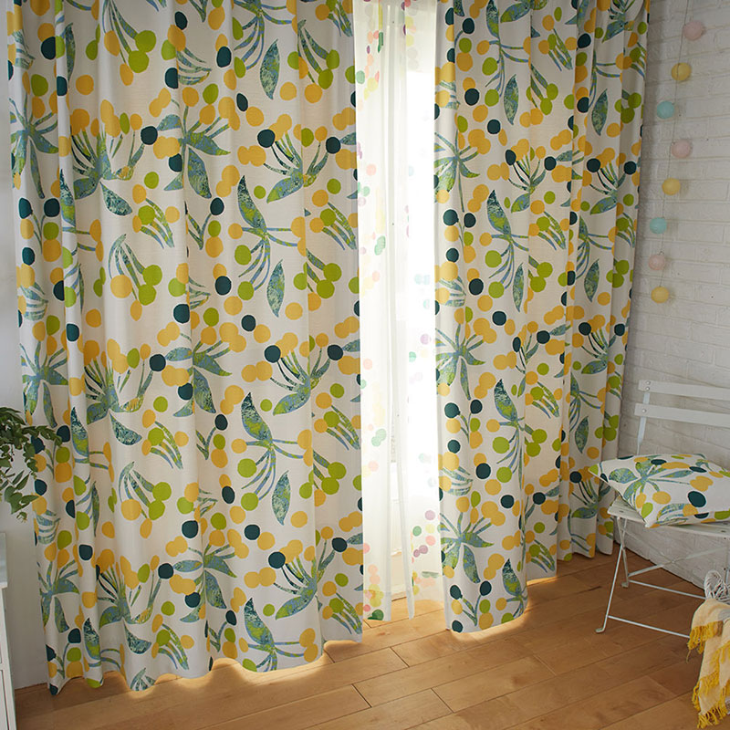 【サイズオーダー】油絵の具のようなテクスチャーをプリントで表現した北欧デザイン遮光2級カーテン 1枚入り