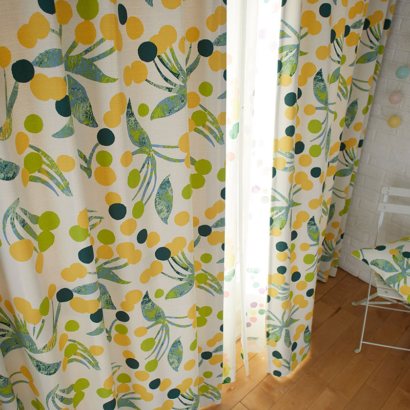 【サイズオーダー】油絵の具のようなテクスチャーをプリントで表現した北欧デザイン遮光2級カーテン 1枚入り