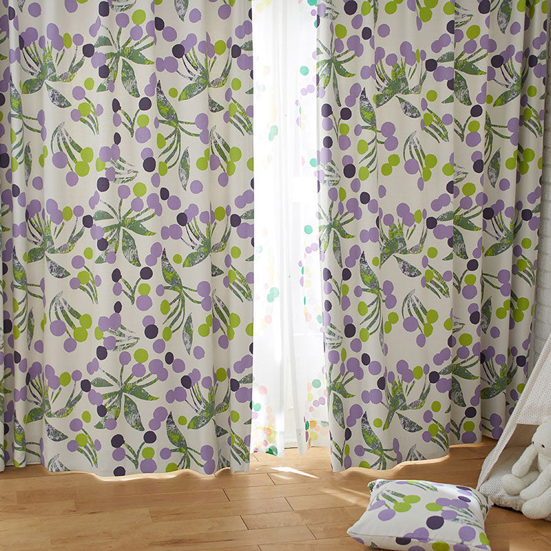 【サイズオーダー】油絵の具のようなテクスチャーをプリントで表現した北欧デザイン遮光2級カーテン 1枚入り