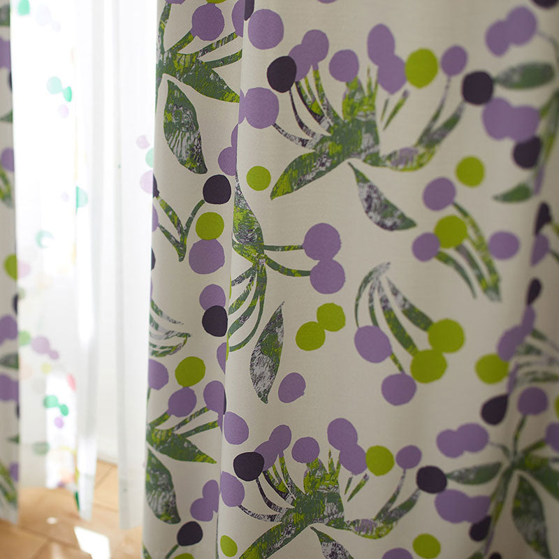 【サイズオーダー】油絵の具のようなテクスチャーをプリントで表現した北欧デザイン遮光2級カーテン 1枚入り