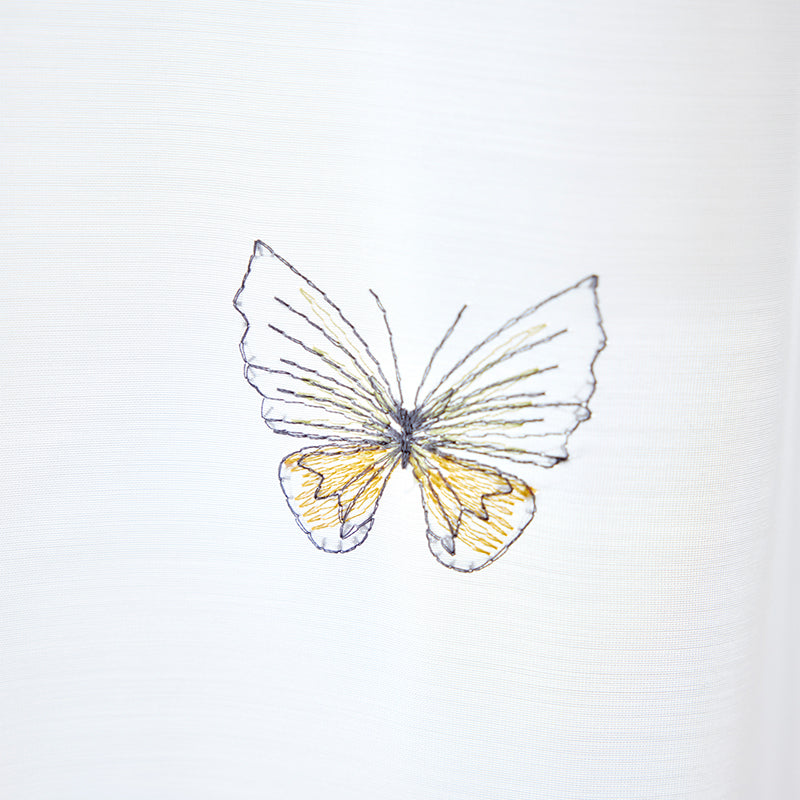 【サイズオーダー】道ばたに咲いている草花をデザインしたレースカーテン 1枚入り