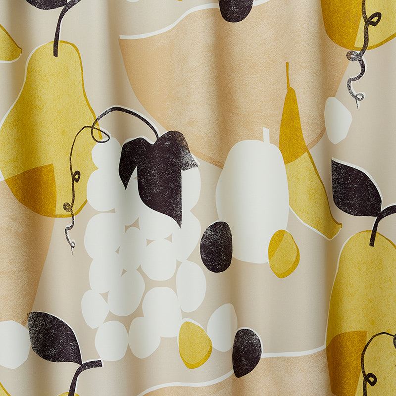 【サイズオーダー】レトロポスターからインスピレーションを受けたフルーツ柄遮光2級カーテン 1枚入り