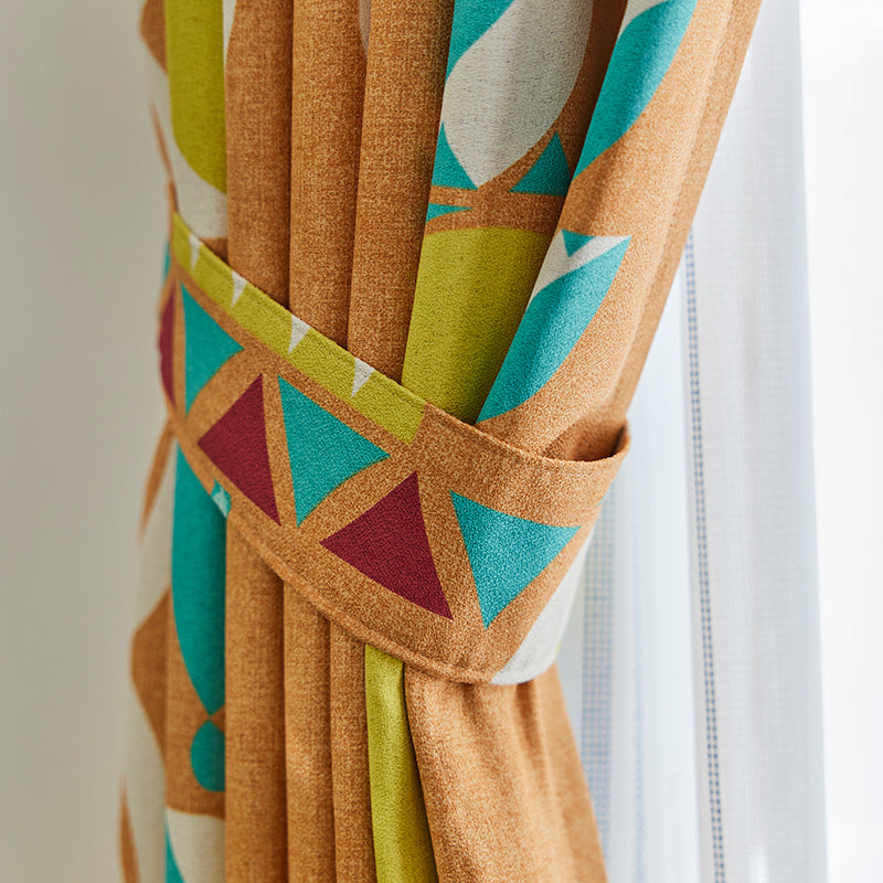 【サイズオーダー】チューリップ柄にペンギンが隠れている可愛いデザイン遮光3級カーテン 1枚入り