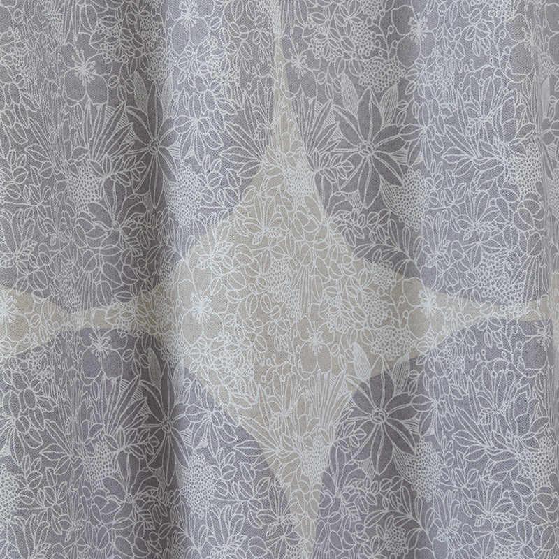 【サイズオーダー】キャッチーなビッグドット柄に植物を描いた優しい印象の遮光カーテン 1枚入り