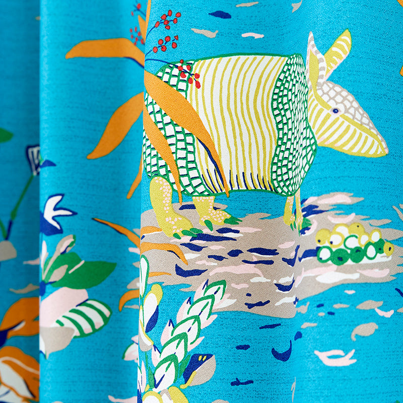 【サイズオーダー】アルマジロが歩いているかのようなデザインの遮光カーテン 1枚入り