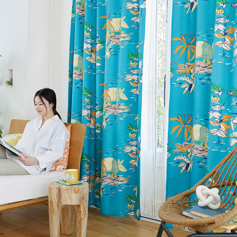 【サイズオーダー】アルマジロが歩いているかのようなデザインの遮光カーテン 1枚入り