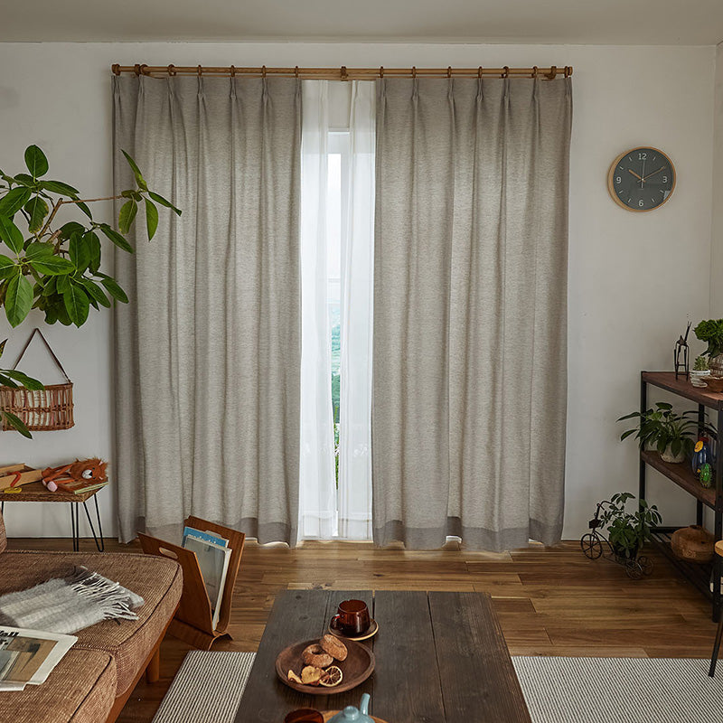 【サイズオーダー】天然素材混でナチュラルな風合いに仕上げたプレーンカーテン 1枚入り