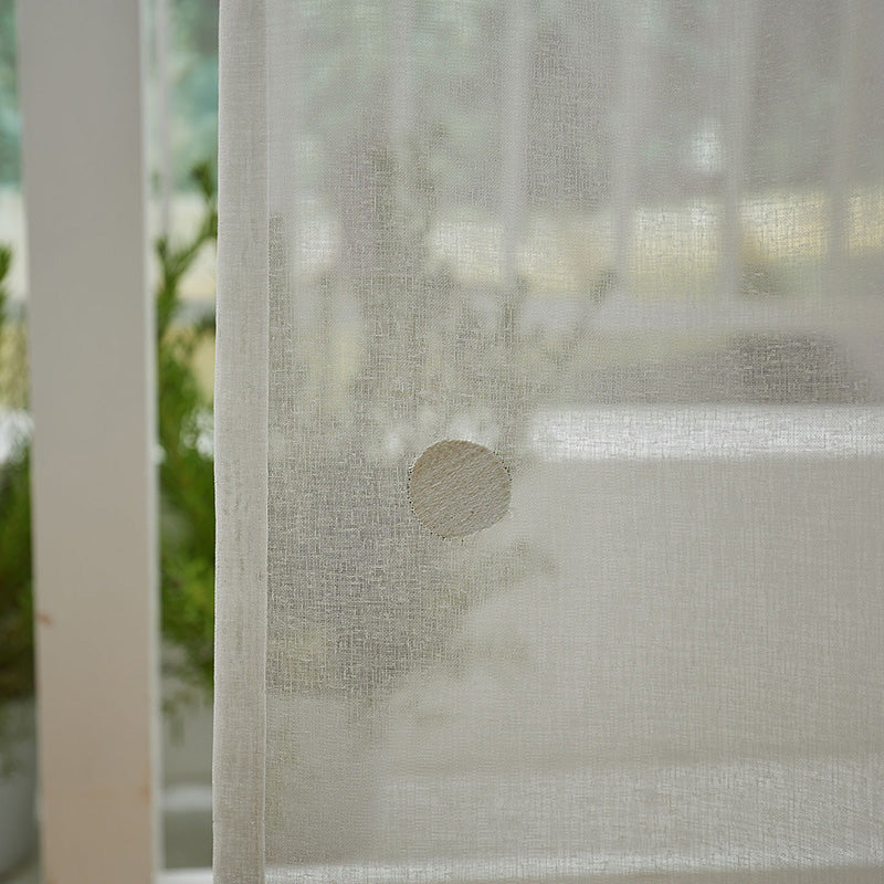 【サイズオーダー】刺繍の密度でグラデーションを表現したドット柄レースカーテン 1枚入り