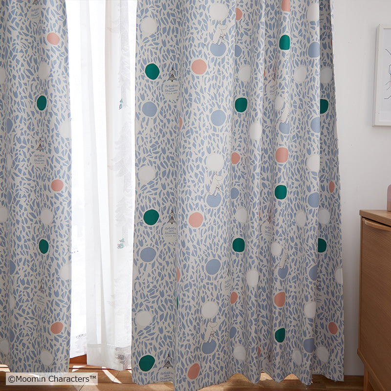 MOOMIN カラーサークル 遮光2級カーテン 1枚入り