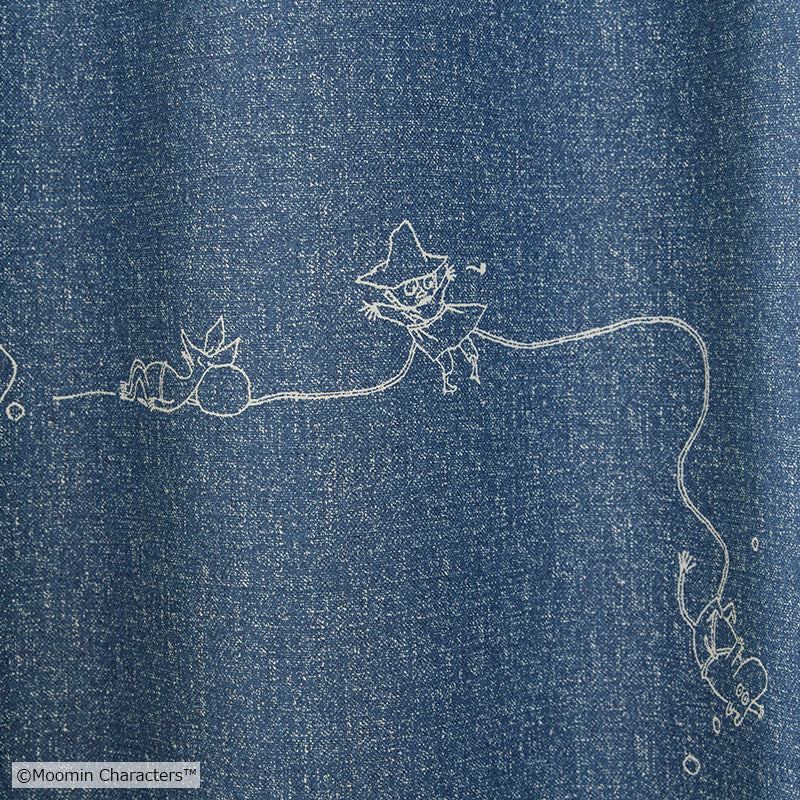 MOOMIN デニムボーダー 遮光2級カーテン 1枚入り