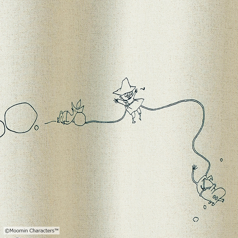 MOOMIN デニムボーダー 遮光2級カーテン 1枚入り