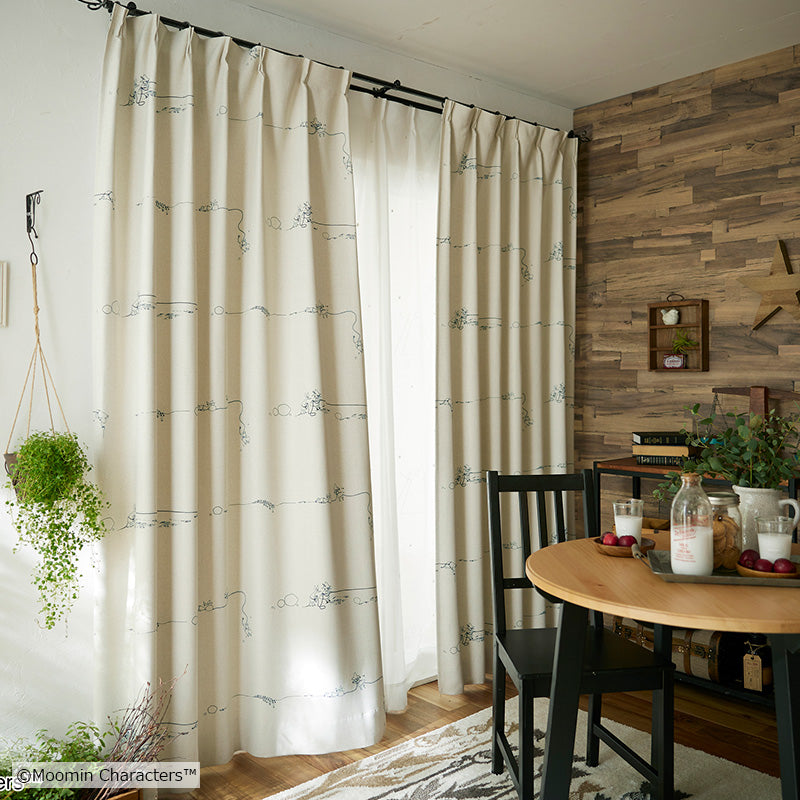 MOOMIN デニムボーダー 遮光2級カーテン 1枚入り