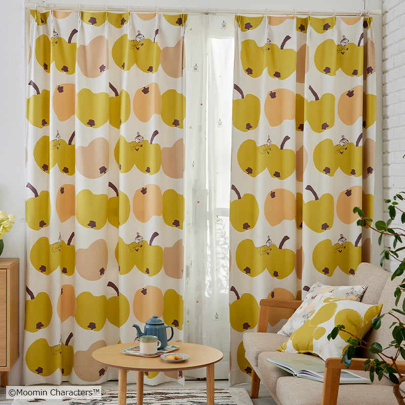 MOOMIN リンゴガブリ! 遮光2級・遮光3級カーテン 1枚入り