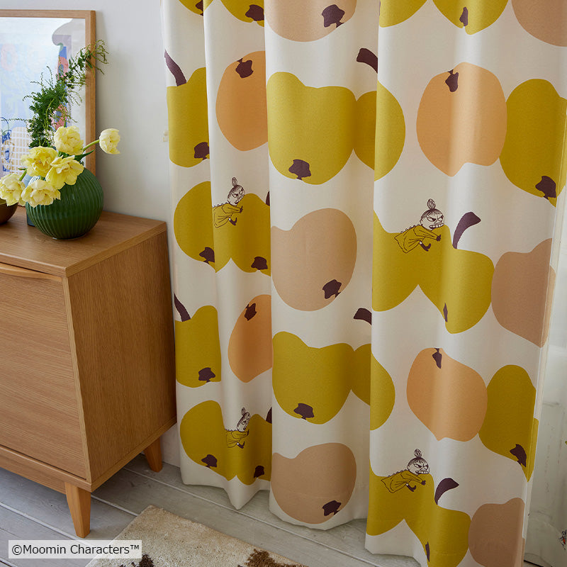 MOOMIN リンゴガブリ! 遮光2級・遮光3級カーテン 1枚入り