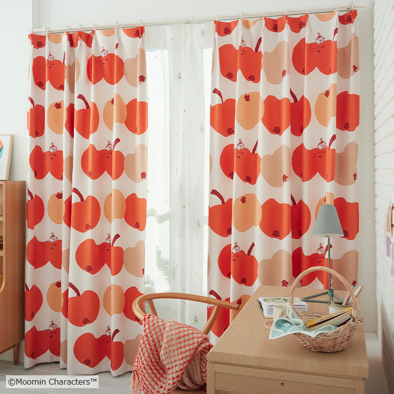 MOOMIN リンゴガブリ! 遮光2級・遮光3級カーテン 1枚入り