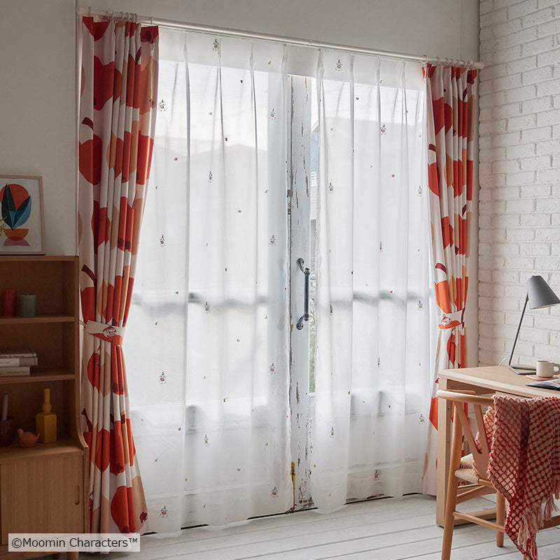 MOOMIN リンゴガブリ!ボイル レースカーテン 1枚入り