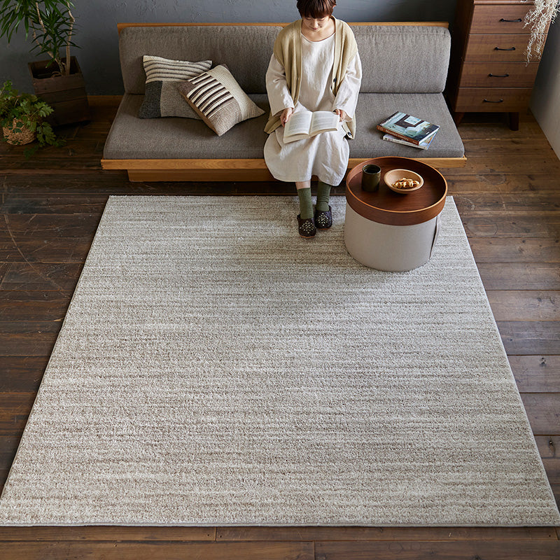 どんなお部屋にも合わせやすい洗える無地のラグ Ecru - エクリュ