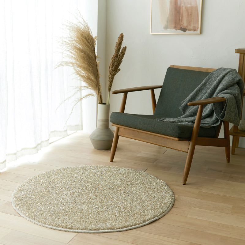 上品な光沢が高級感を演出するおしゃれな防炎&消臭ラグ ルネラグ 円形