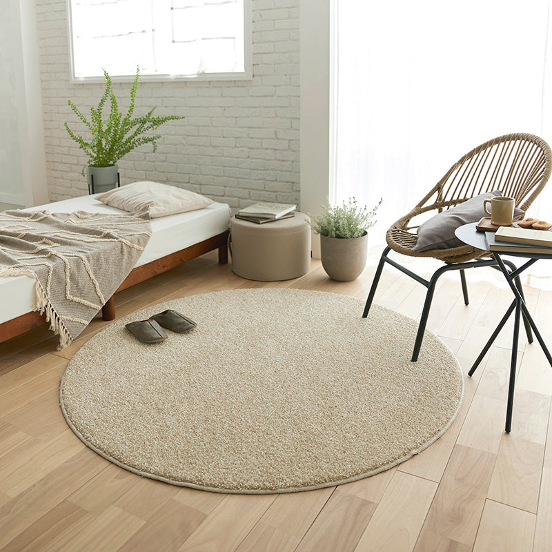 上品な光沢が高級感を演出するおしゃれな防炎&消臭ラグ ルネラグ 円形