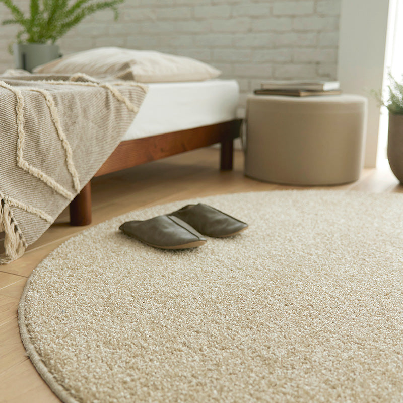 上品な光沢が高級感を演出するおしゃれな防炎&消臭ラグ ルネラグ 円形