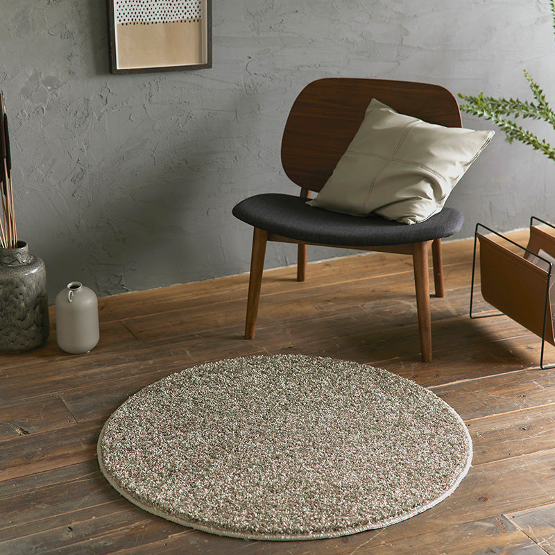 上品な光沢が高級感を演出するおしゃれな防炎&消臭ラグ ルネラグ 円形