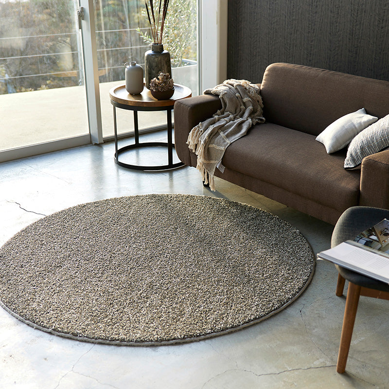 上品な光沢が高級感を演出するおしゃれな防炎&消臭ラグ ルネラグ 円形